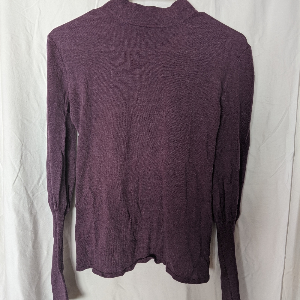 Tulle mock turtleneck sweater